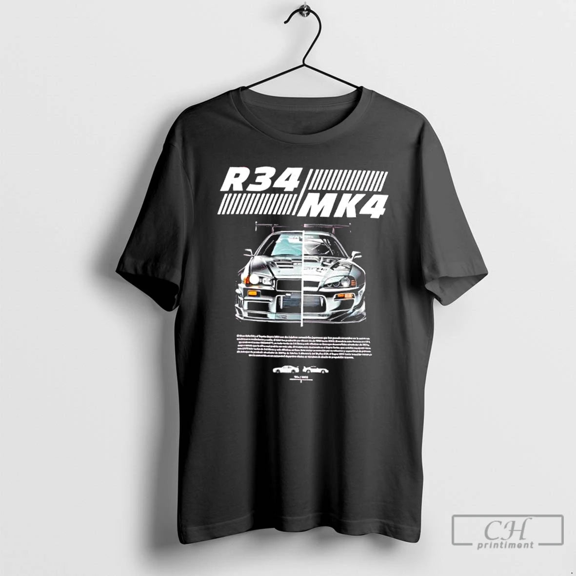 Premium R34 Vs Mk4 Jdm Icons Side By Side Car T Shirts Hoodie Sweatshirt | PurePodTees.com