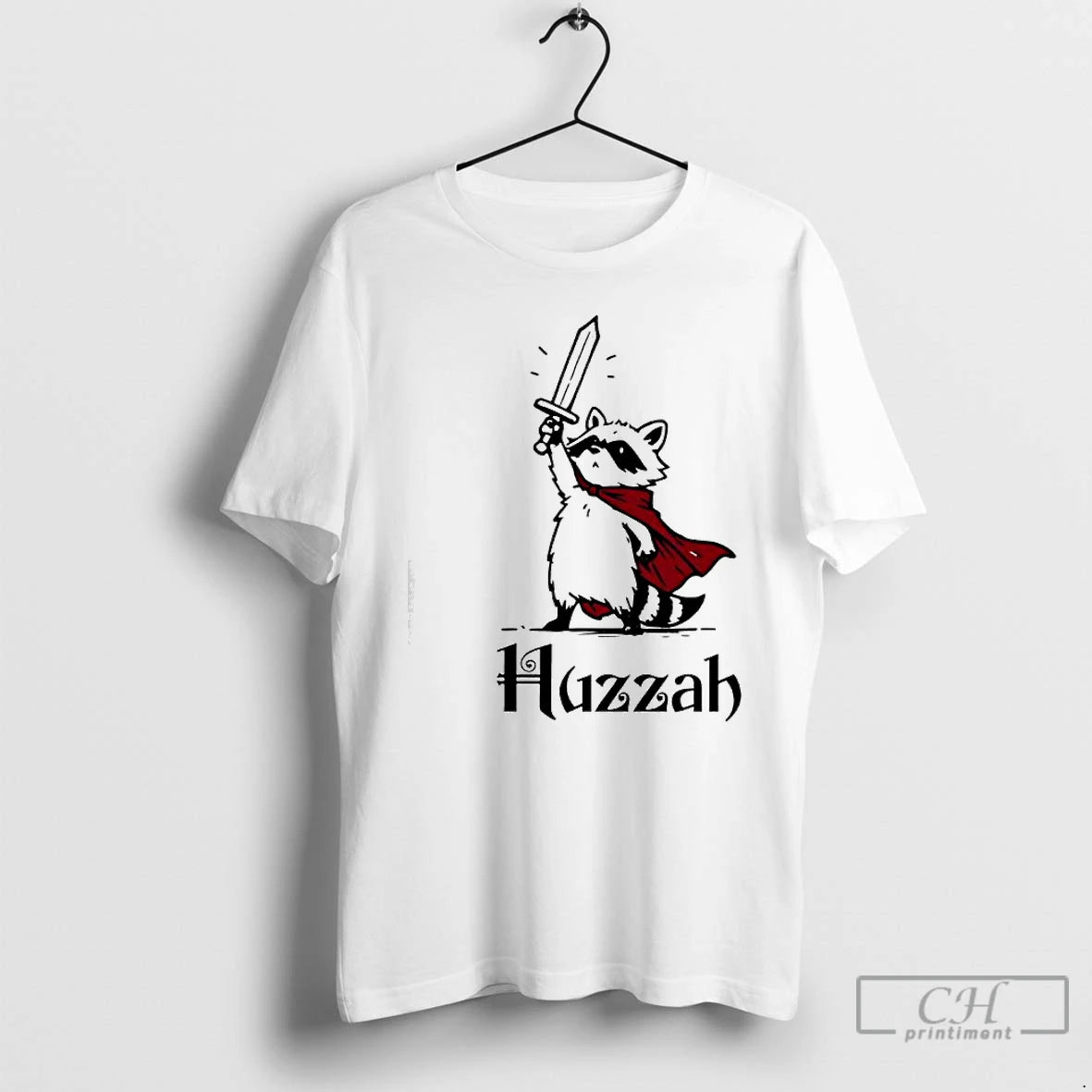 Premium Raccoon Warrior Huzzah T Shirts Hoodie Sweatshirt | PurePodTees.com