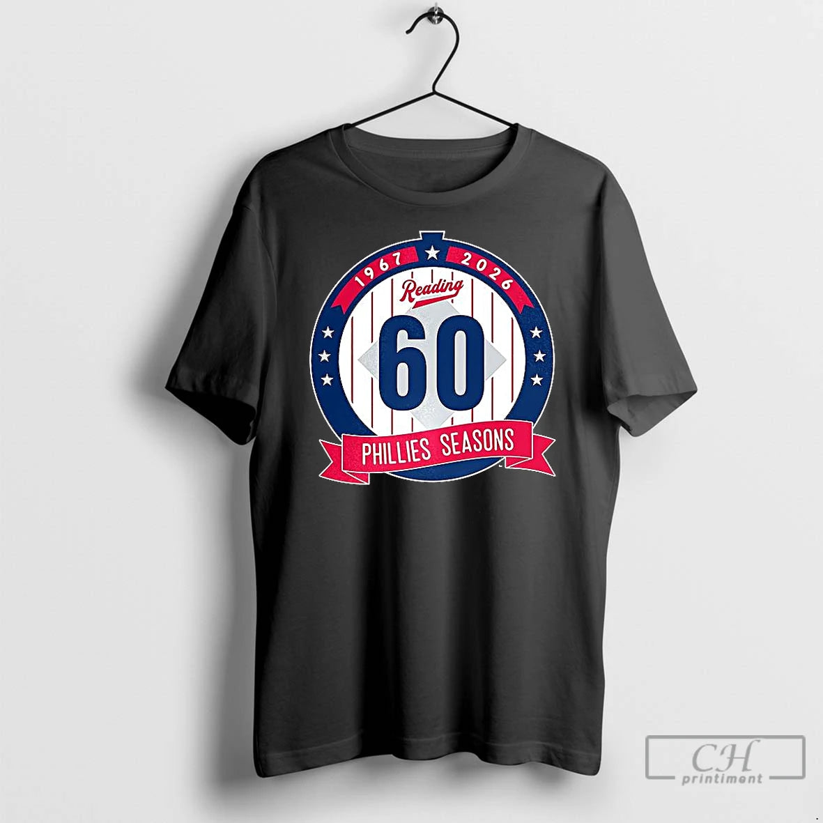 Premium Reading Phillies Season 60th Anniversary Logo 1967 2026 Shirt Hoodie Sweatshirt | PurePodTees.com