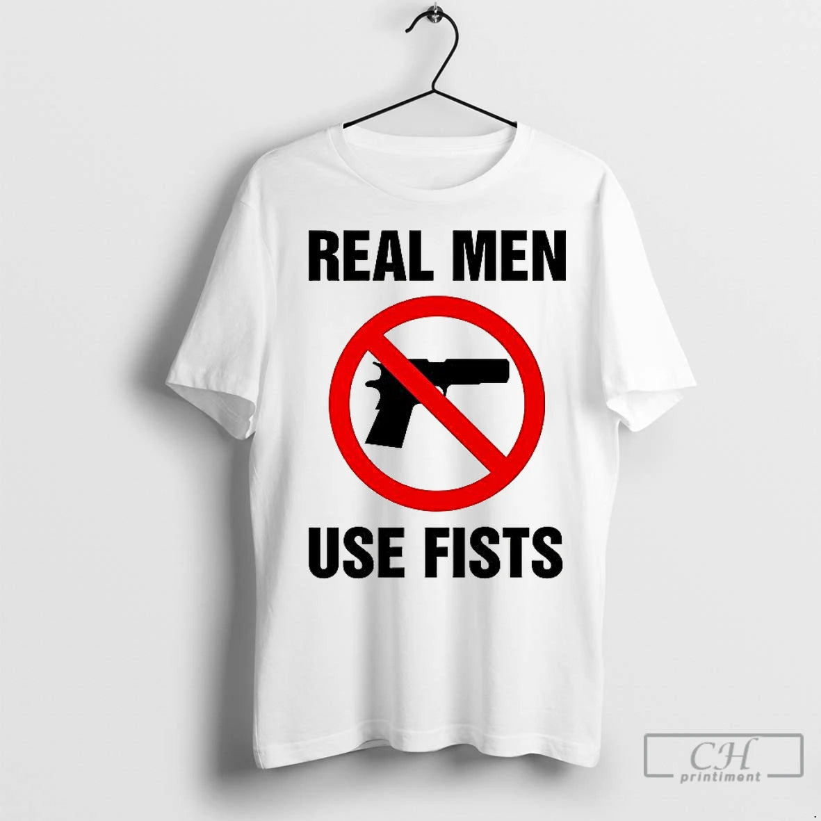 Premium Real Men Use Fists Ban Gun Shirt Hoodie Sweatshirt | PurePodTees.com
