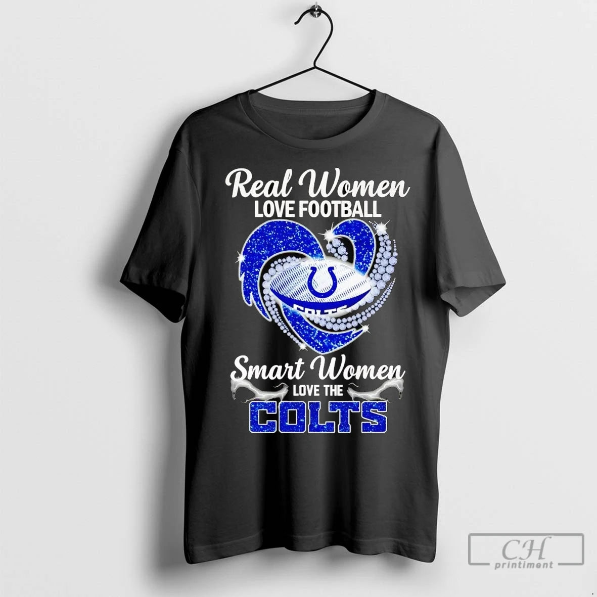 Premium Real Women Love Football Smart Women Love The Colts Diamond Shirt Hoodie Sweatshirt | PurePodTees.com