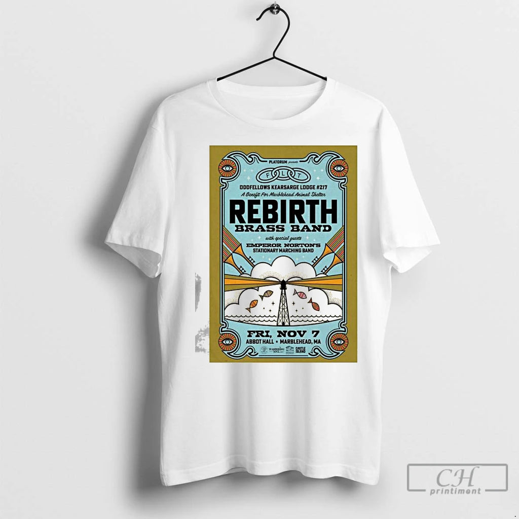 Premium Rebirth Brass Band Abbot Hall In Marblehead Ma Nov 7 2025 Shirt Hoodie Sweatshirt | PurePodTees.com