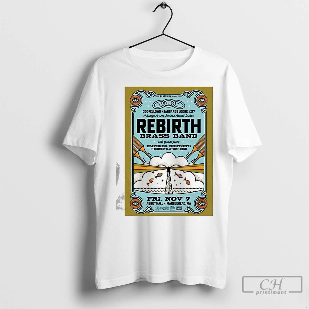 Premium Rebirth Brass Band Abbot Hall In Marblehead Ma Nov 7 2025 Shirt Hoodie Sweatshirt | PurePodTees.com