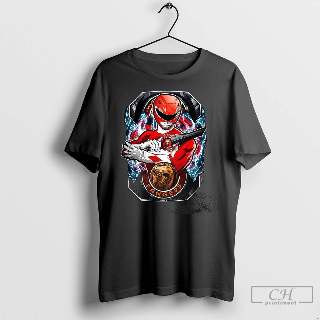 Premium Red Ranger Mighty Morphin Power Rangers Tyrannosaurus Morphin Time Shirt Hoodie Sweatshirt | PurePodTees.com