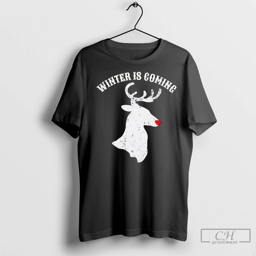Premium Reindeer Winter Is Coming Christmas Shirt Hoodie Sweatshirt | PurePodTees.com