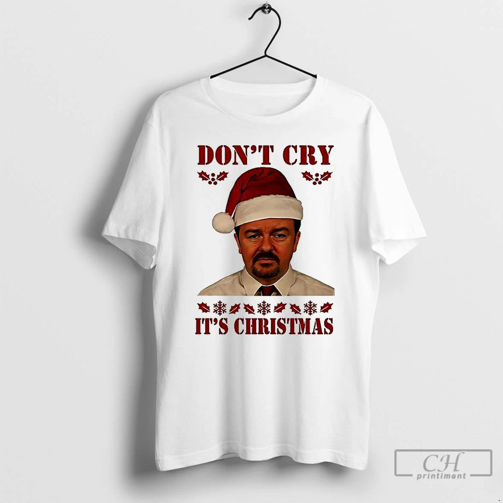 Premium Ricky Gervais The Office Dont Cry Its Christmas Shirt Hoodie Sweatshirt | PurePodTees.com