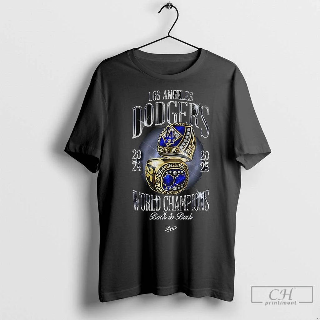 Premium Rings Los Angeles Dodgers World Champions Back To Back 2024 2025 Logo Shirt Hoodie Sweatshirt | PurePodTees.com