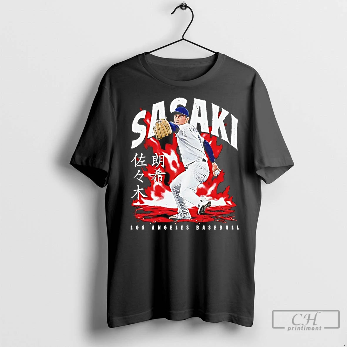 Premium Roki Sasaki Los Angeles Dodgers Aura Signature Flame Vintage Shirt Hoodie Sweatshirt | PurePodTees.com