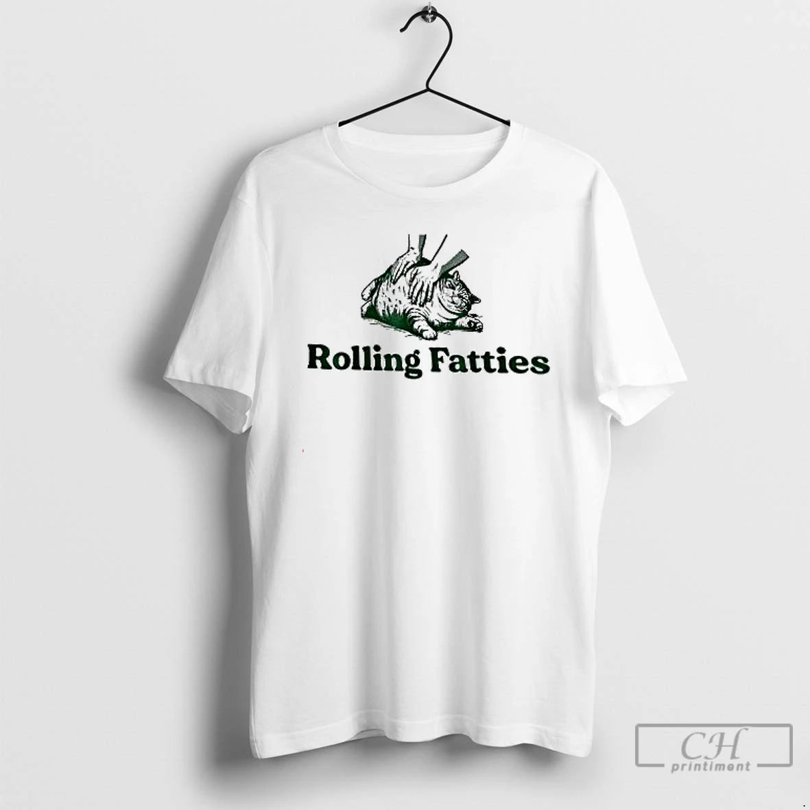 Premium Rolling Fatties Funny Cute Cat T Shirts Hoodie Sweatshirt | PurePodTees.com