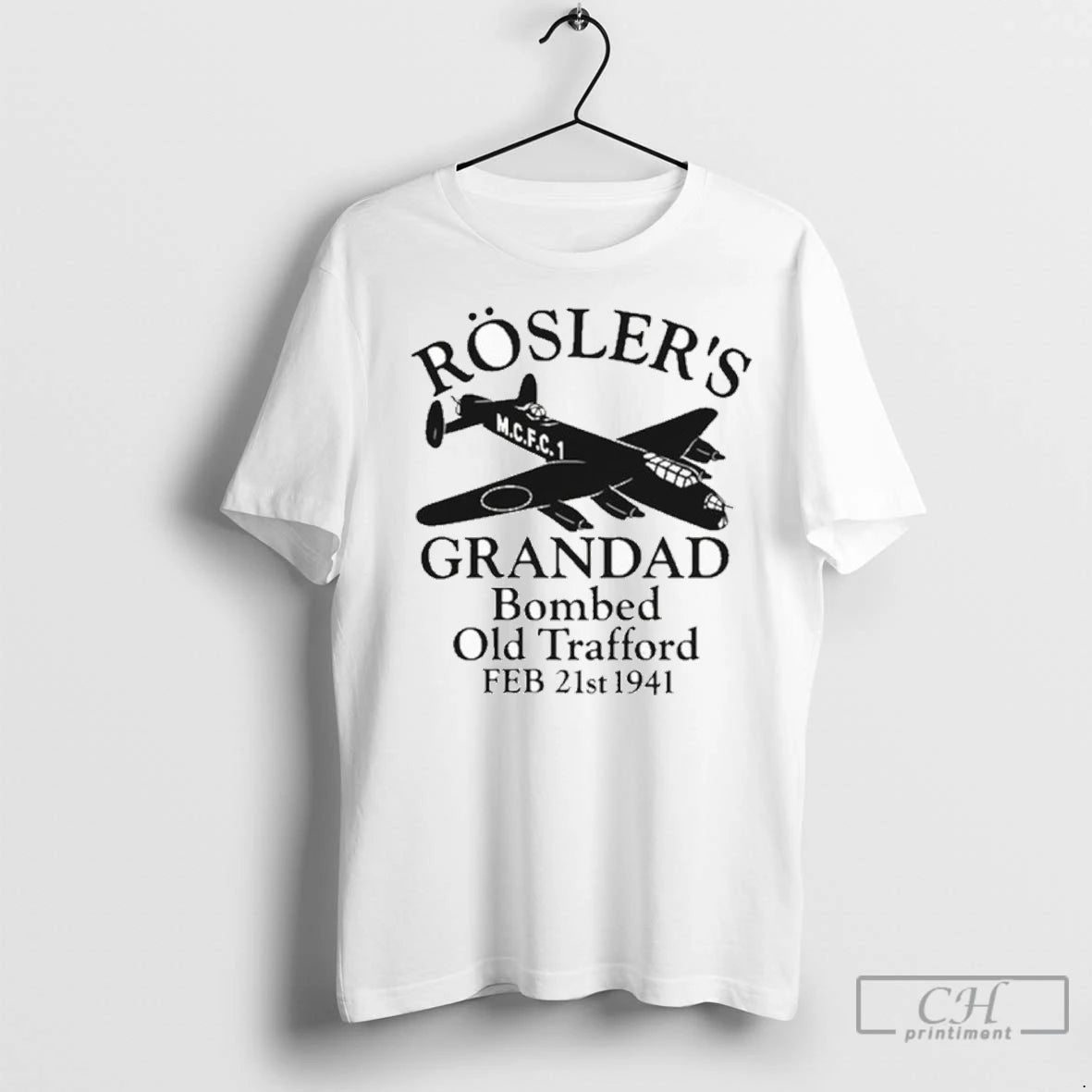 Premium Roslers Grandad Bombed Old Trafford 1941 Manchester Football Shirt Hoodie Sweatshirt | PurePodTees.com