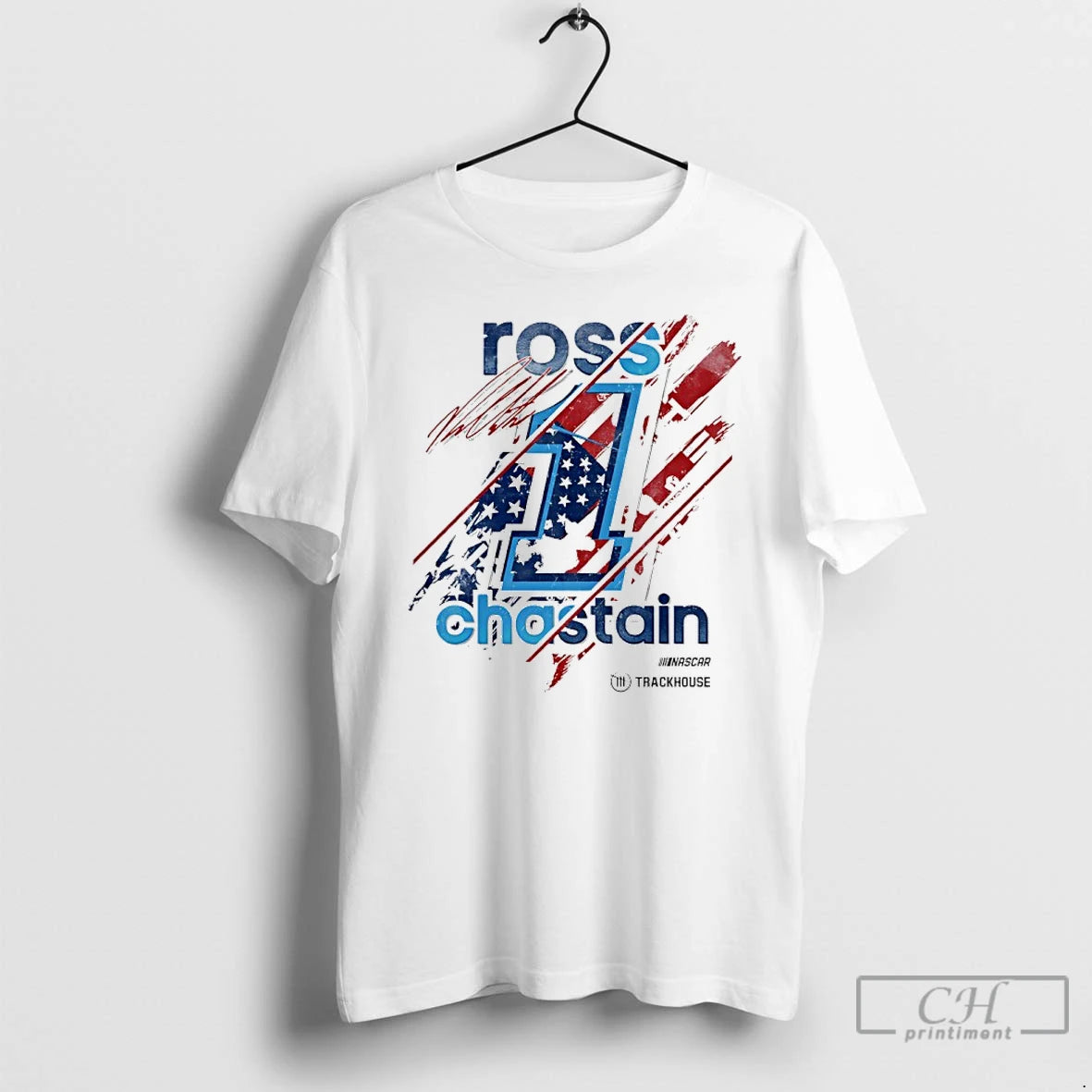 Premium Ross Chastain Trackhouse Racing Team 2026 Driver Flag Signature T Shirts Hoodie Sweatshirt | PurePodTees.com