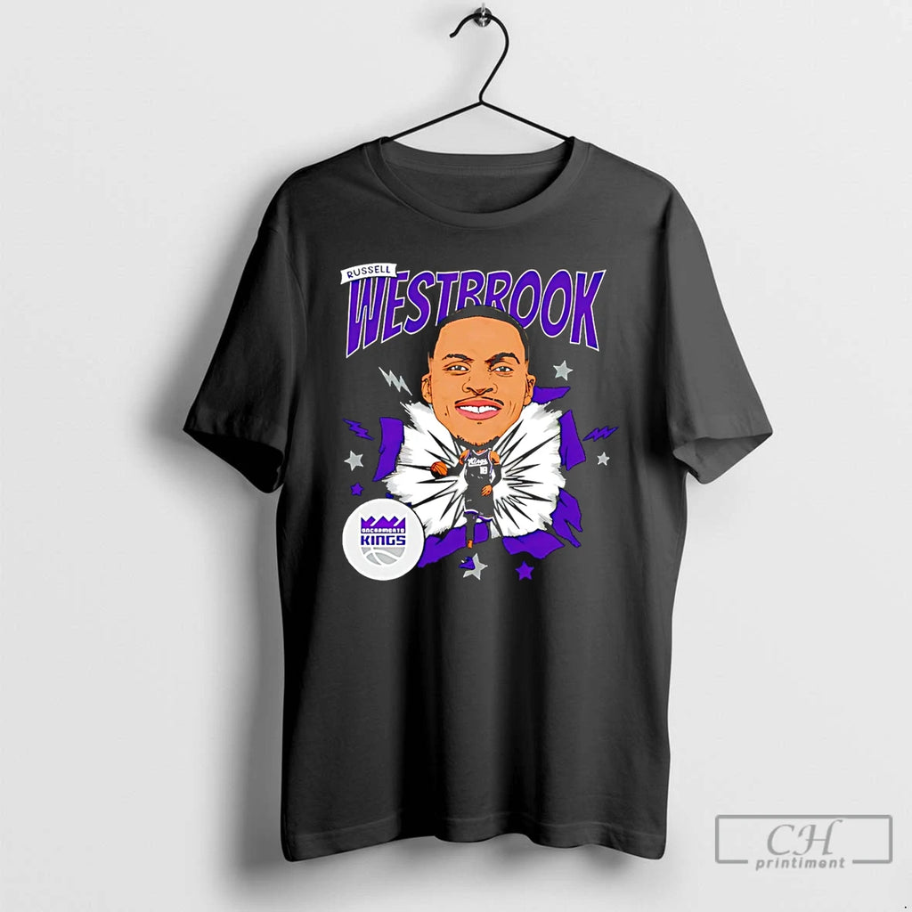 Premium Russell Westbrook Sacramento Kings Caricature T Shirts Hoodie Sweatshirt | PurePodTees.com