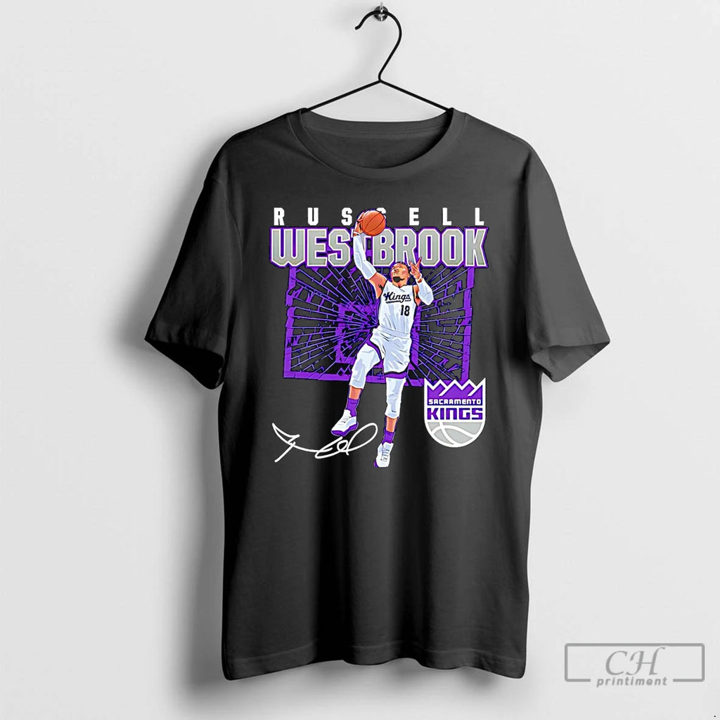 Premium Russell Westbrook Sacramento Kings Shattered Signature Christmas T Shirts Hoodie Sweatshirt | PurePodTees.com