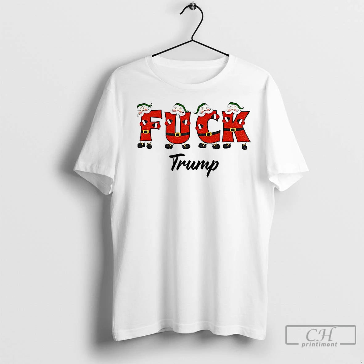 Premium Santa Claus Fuck Trump Anti Trump Christmas 2025 Shirt Hoodie Sweatshirt | PurePodTees.com