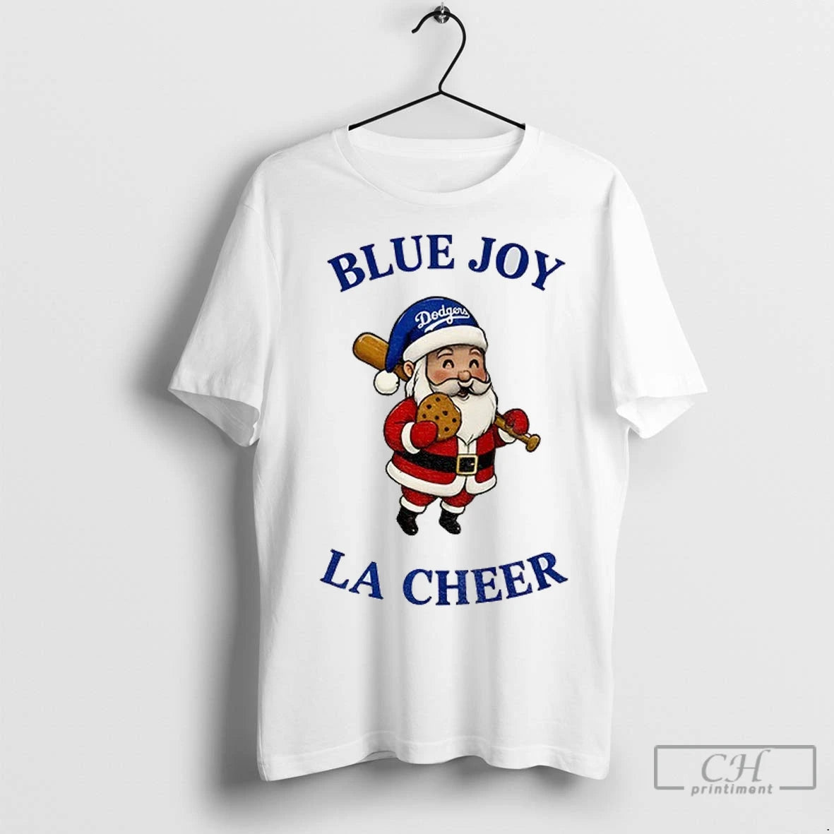 Premium Santa Claus Los Angeles Dodgers Blue Joy La Cheer Baseball Mlb Christmas Shirt Hoodie Sweatshirt | PurePodTees.com