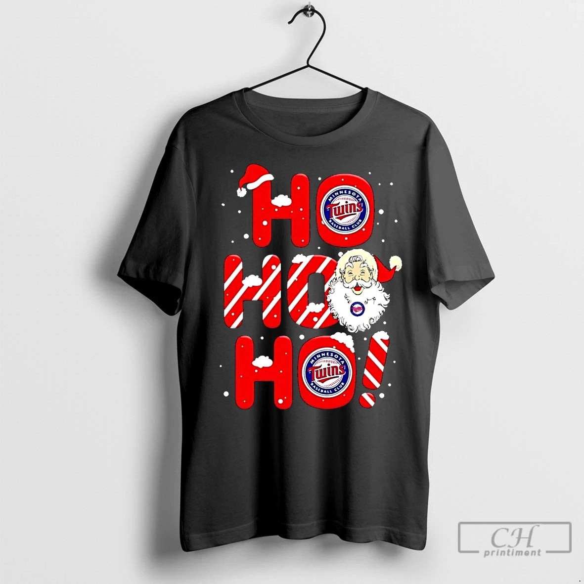 Premium Santa Claus Minnesota Twins Ho Ho Ho Merry Christmas Shirt Hoodie Sweatshirt | PurePodTees.com