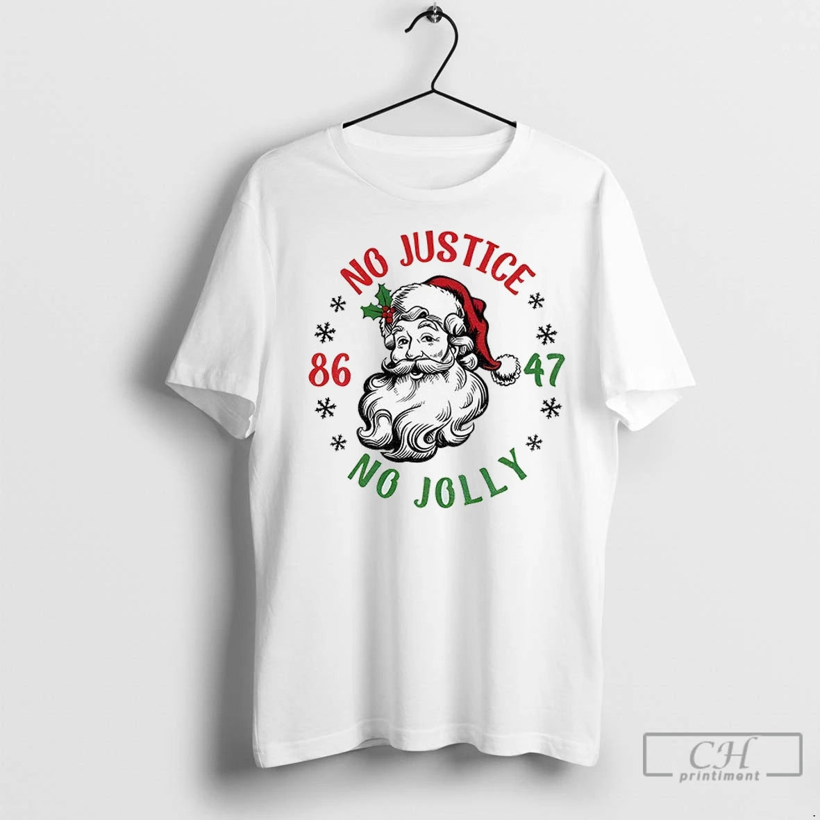 Premium Santa Claus No Justice No Jolly Anti Trump 86 47 Merry Christmas Shirt Hoodie Sweatshirt | PurePodTees.com