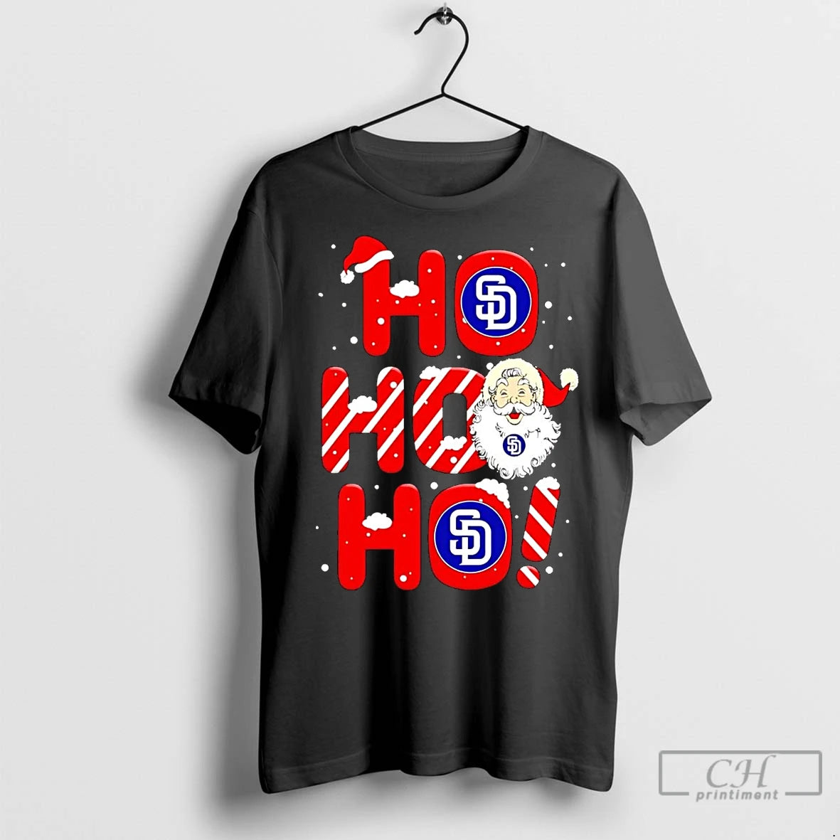 Premium Santa Claus San Diego Padres Ho Ho Ho Merry Christmas Shirt Hoodie Sweatshirt | PurePodTees.com