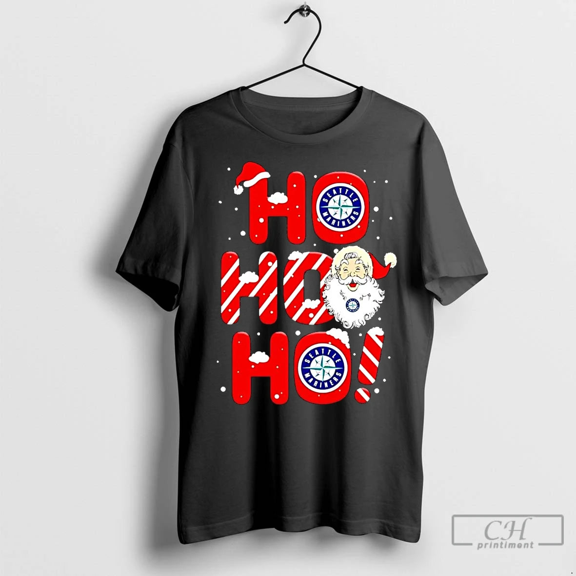 Premium Santa Claus Seattle Mariners Ho Ho Ho Merry Christmas Shirt Hoodie Sweatshirt | PurePodTees.com