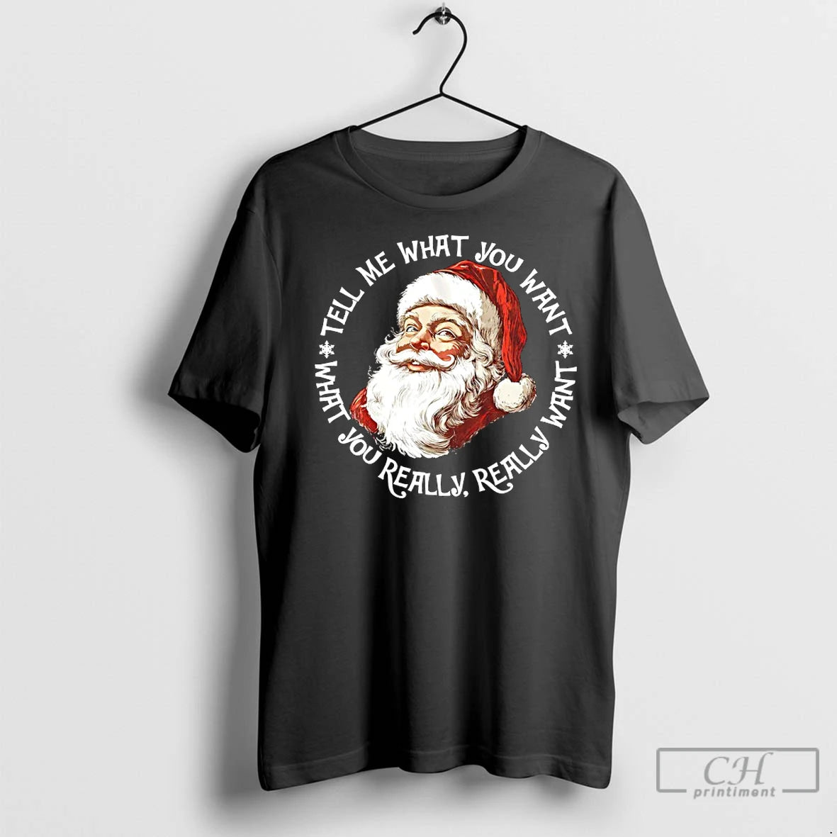Premium Santa Claus Tell Me What You Want What You Really Want Christmas Shirt Hoodie Sweatshirt | PurePodTees.com