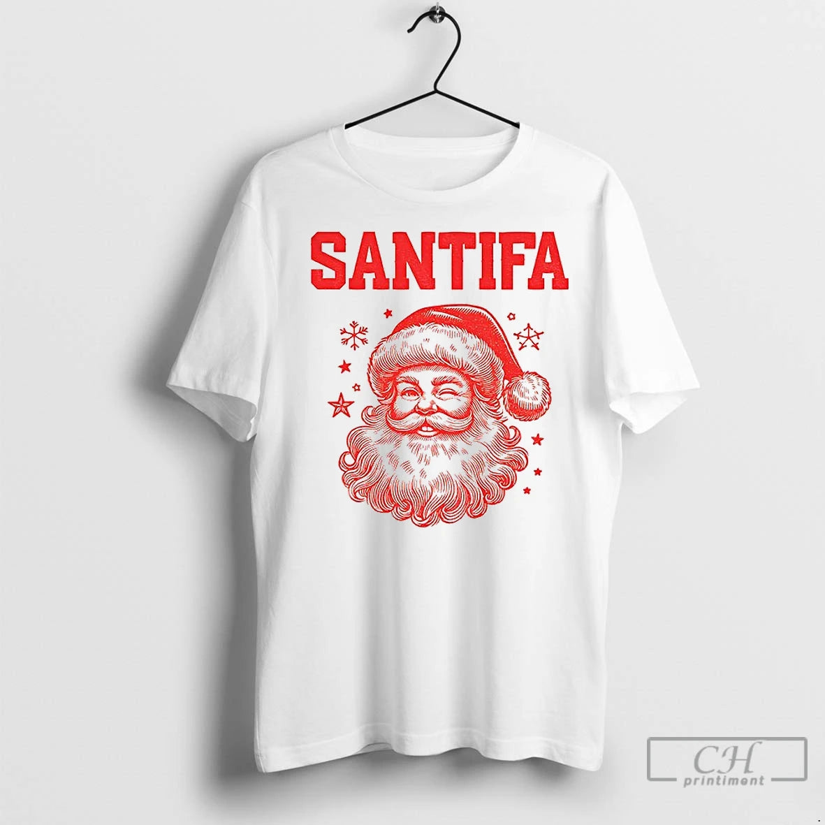 Premium Santa Claus Big Face Santifa Anti Fascism Antifa Santa Christmas Shirt Hoodie Sweatshirt | PurePodTees.com