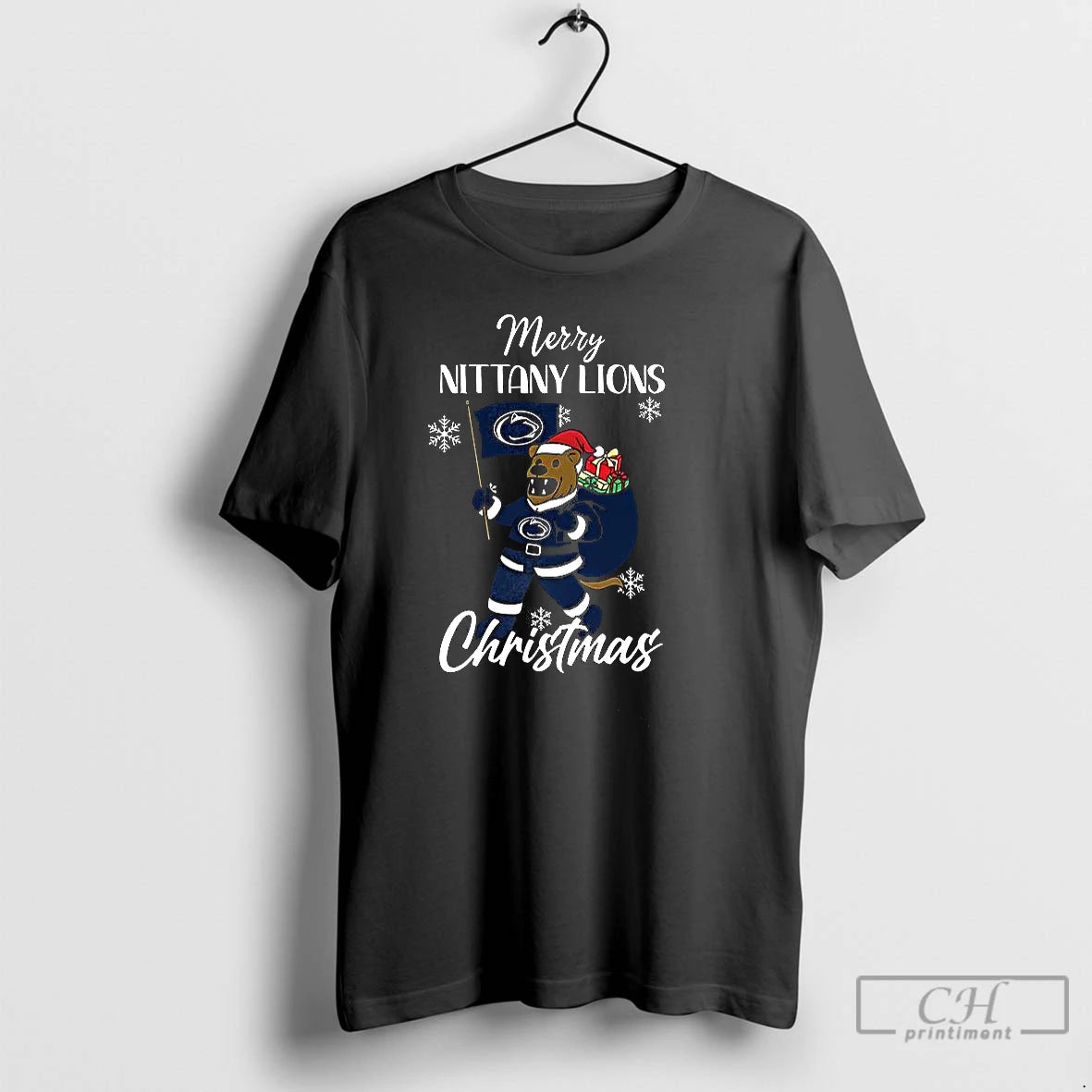 Premium Santa Merry Penn State Nittany Lions Mascot Merry Christmas 2025 T Shirts Hoodie Sweatshirt | PurePodTees.com