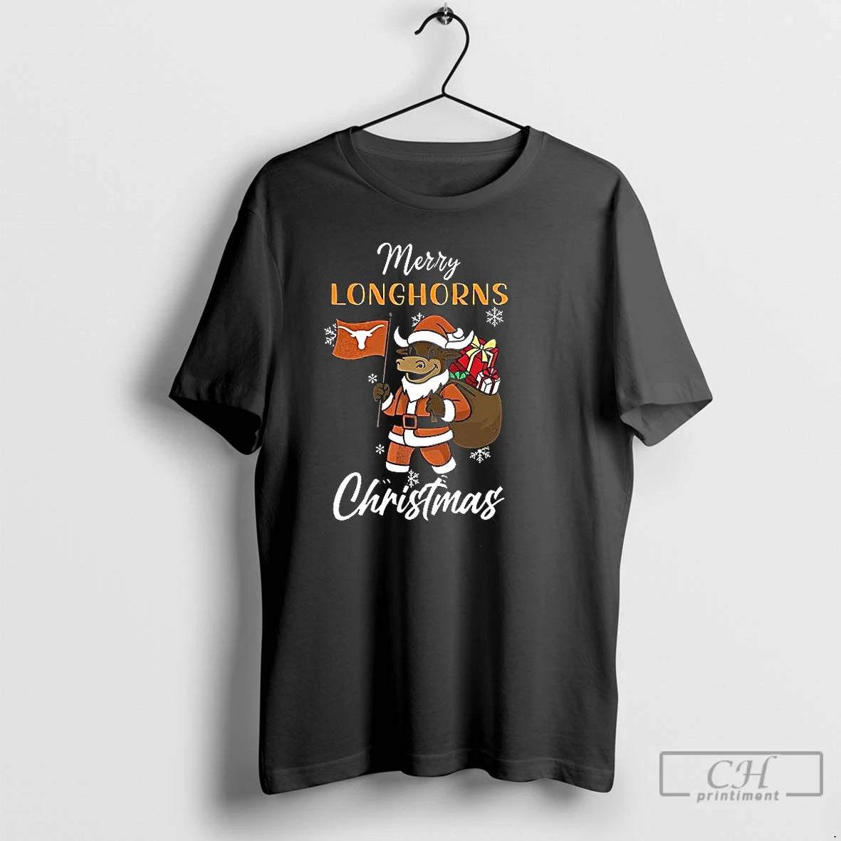 Premium Santa Merry Texas Longhorns Mascot Merry Christmas 2025 T Shirts Hoodie Sweatshirt | PurePodTees.com