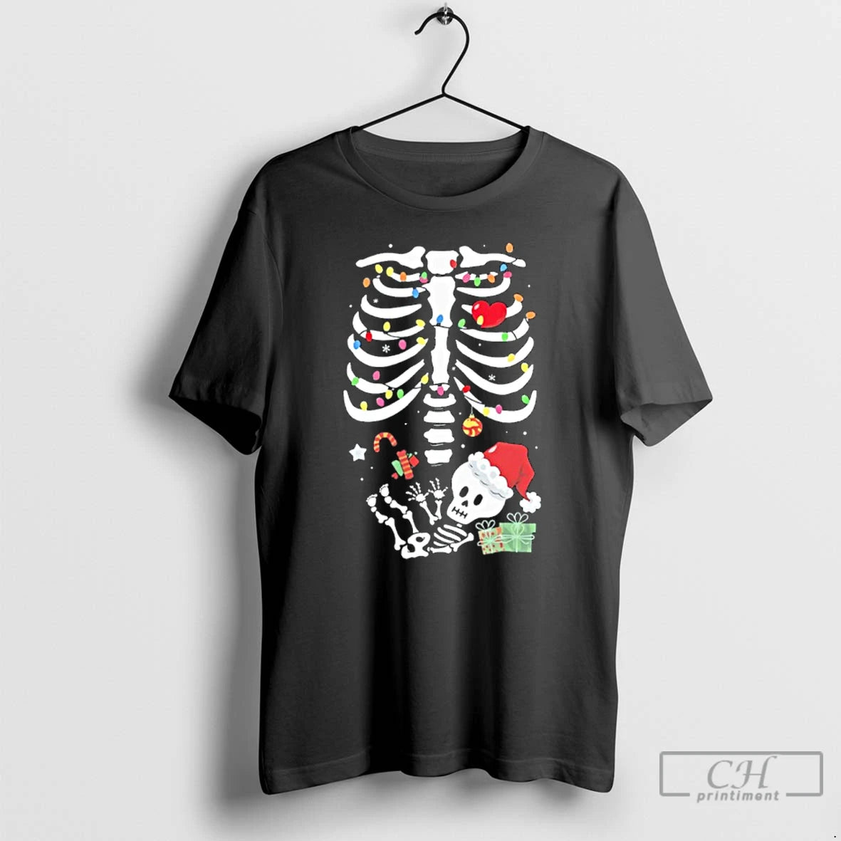 Premium Santa Skull Merry Christmas T Shirts Hoodie Sweatshirt | PurePodTees.com