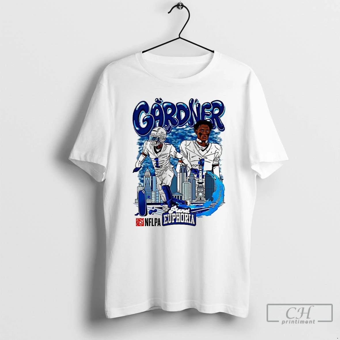 Premium Sauce Gardner Indianapolis Colts Football Number 1 Skyline Cartoon T Shirts Hoodie Sweatshirt | PurePodTees.com