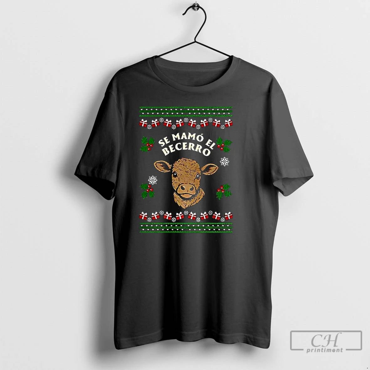 Premium Se Mamo El Becerro Christmas Calf T Shirts Hoodie Sweatshirt | PurePodTees.com