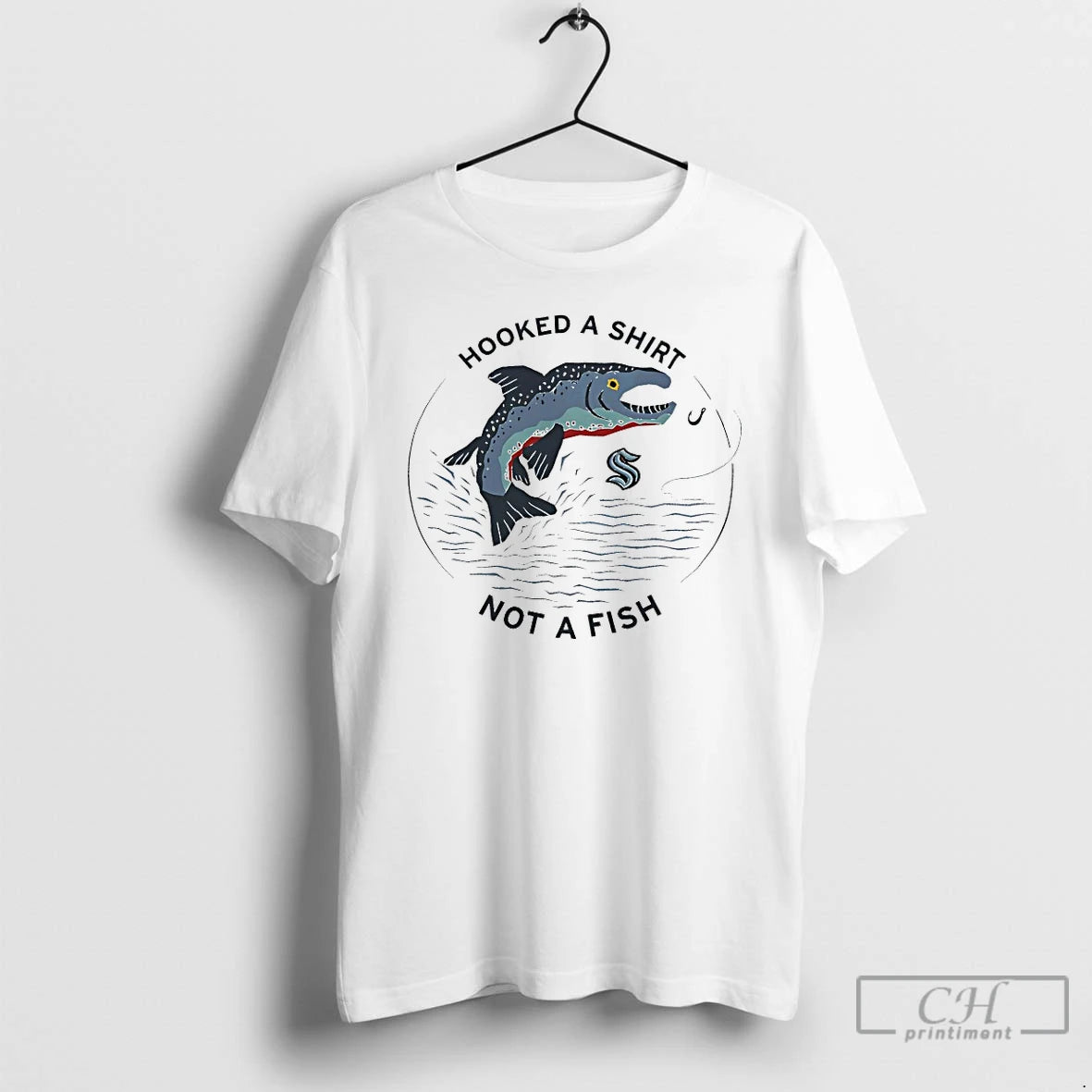 Premium Seattle Kraken Hooked A Not A Fish T Shirts Hoodie Sweatshirt | PurePodTees.com