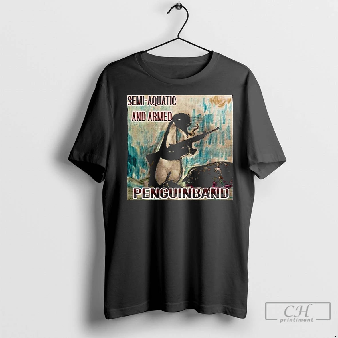 Premium Semi Aquatic And Armed Penguin Band Long Sleve Shirt Hoodie Sweatshirt | PurePodTees.com