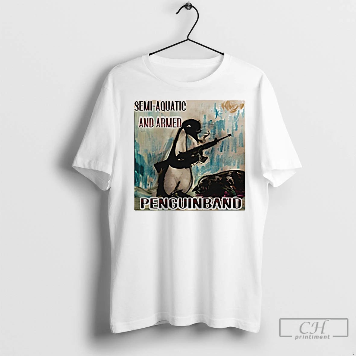 Premium Semi Aquatic And Armed Penguin Band Shirt Hoodie Sweatshirt | PurePodTees.com