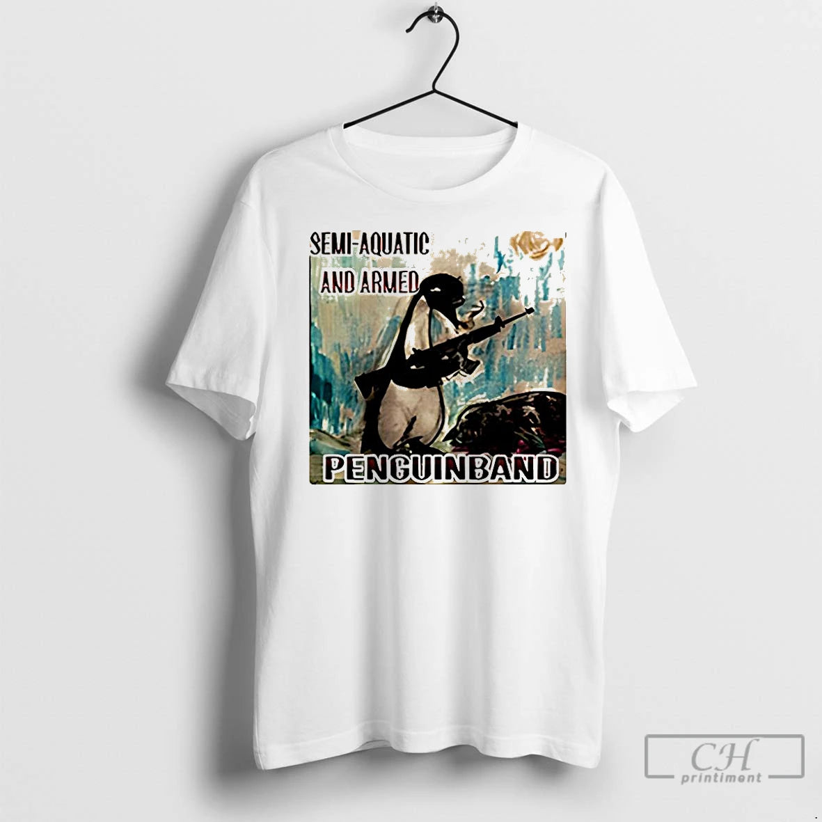 Premium Semi Aquatic And Armed Penguin Band Music Lover Shirt Hoodie Sweatshirt | PurePodTees.com