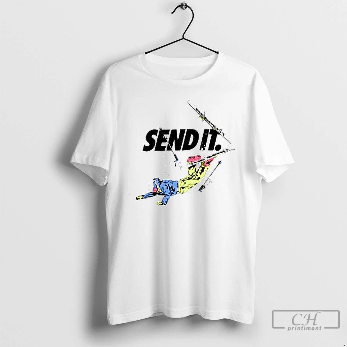 Premium Send It Skiing Classic T Shirts Hoodie Sweatshirt | PurePodTees.com
