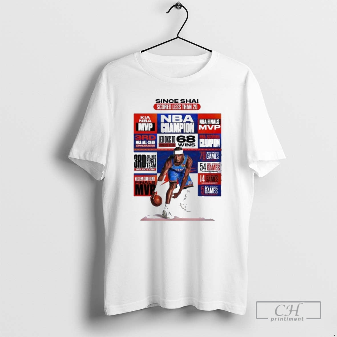 Premium Shai Gilgeous Alexander 79 Straight 20 Point Games Tied With Oscar Robertson Nba Shirt Hoodie Sweatshirt