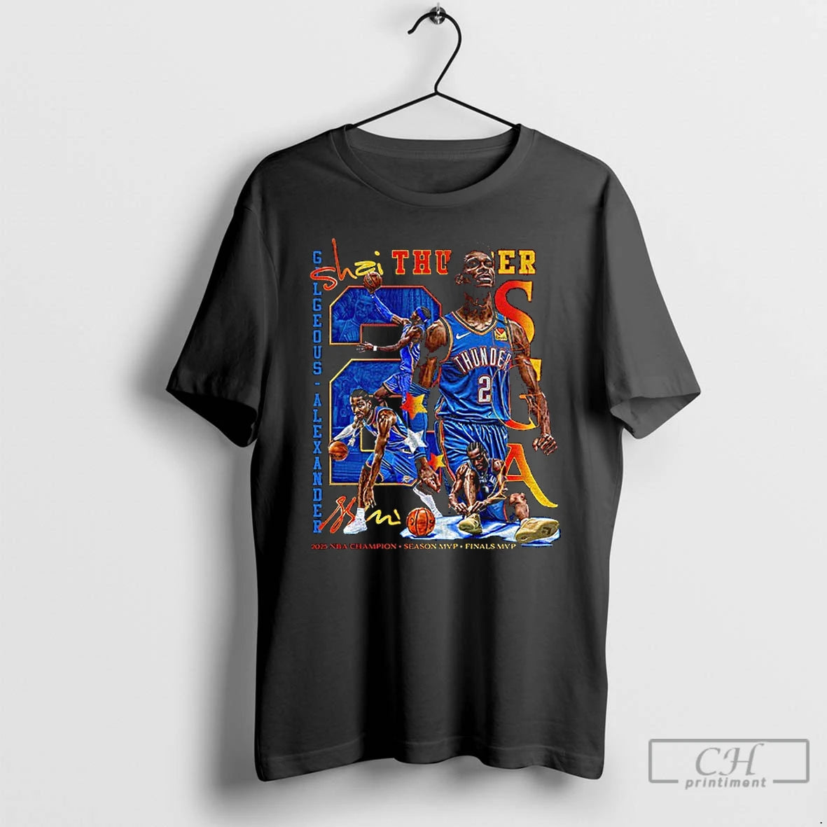 Premium Shai Gilgeous Alexander Oklahoma City Thunder Nba Champion Season Mvp Finals Mvp Basketball Graphic Shirt Hoodie...