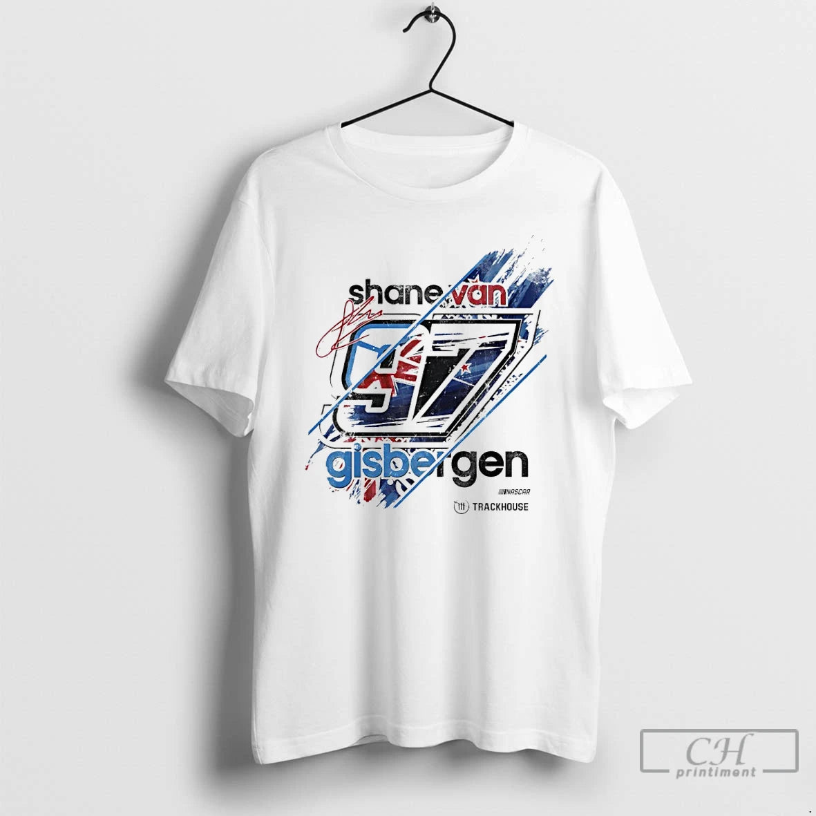 Premium Shane Van Gisbergen 97 Trackhouse Racing Team 2026 Driver Flag Signature T Shirts Hoodie Sweatshirt | PurePodTees.com