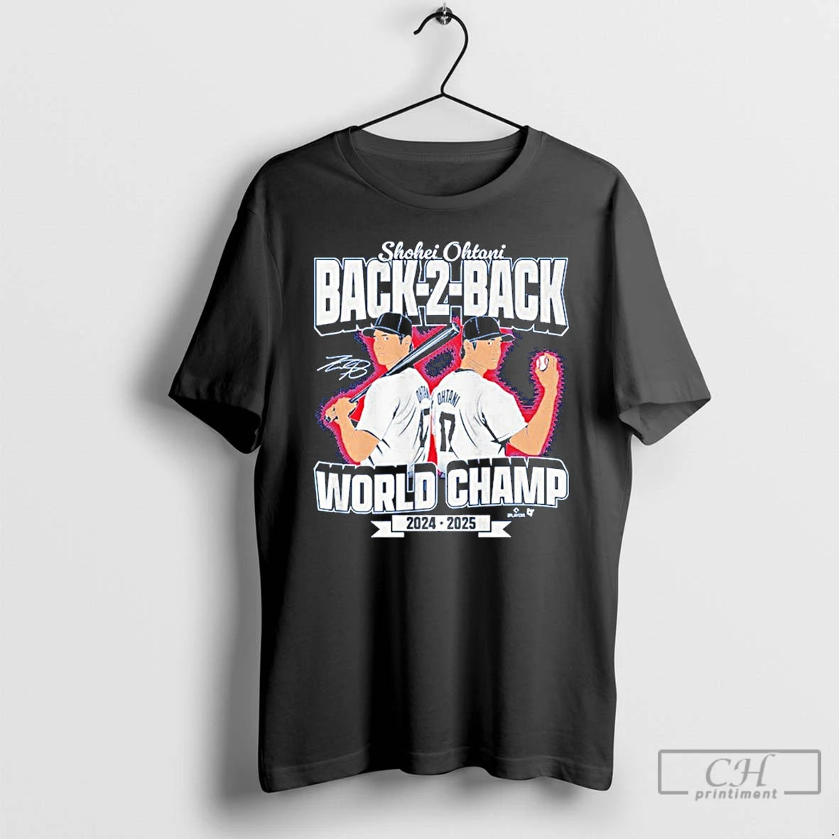 Premium Shohei Ohtani Back To Back World Champs T Shirts Hoodie Sweatshirt | PurePodTees.com
