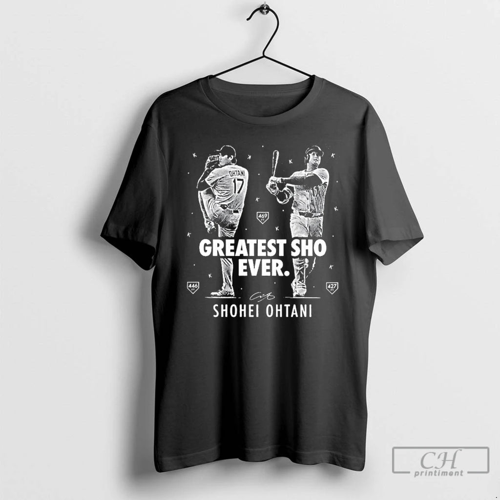 Premium Shohei Ohtani Greatest Sho Ever Signature T Shirts Hoodie Sweatshirt | PurePodTees.com