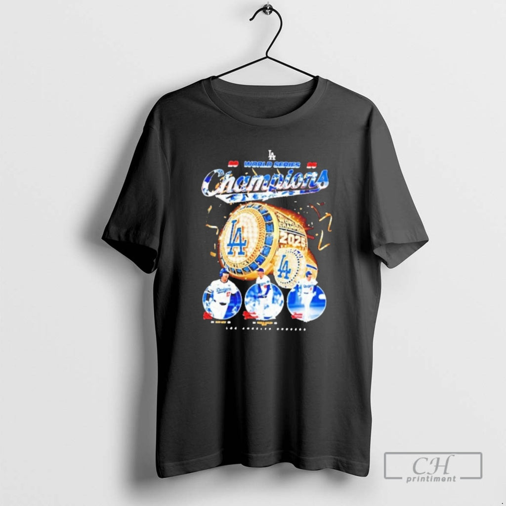 Premium Shohei Ohtani Yoshinobu Yamamoto And Freddie Freeman La Dodgers 2025 World Series Champions Shirt Hoodie Sweatshirt