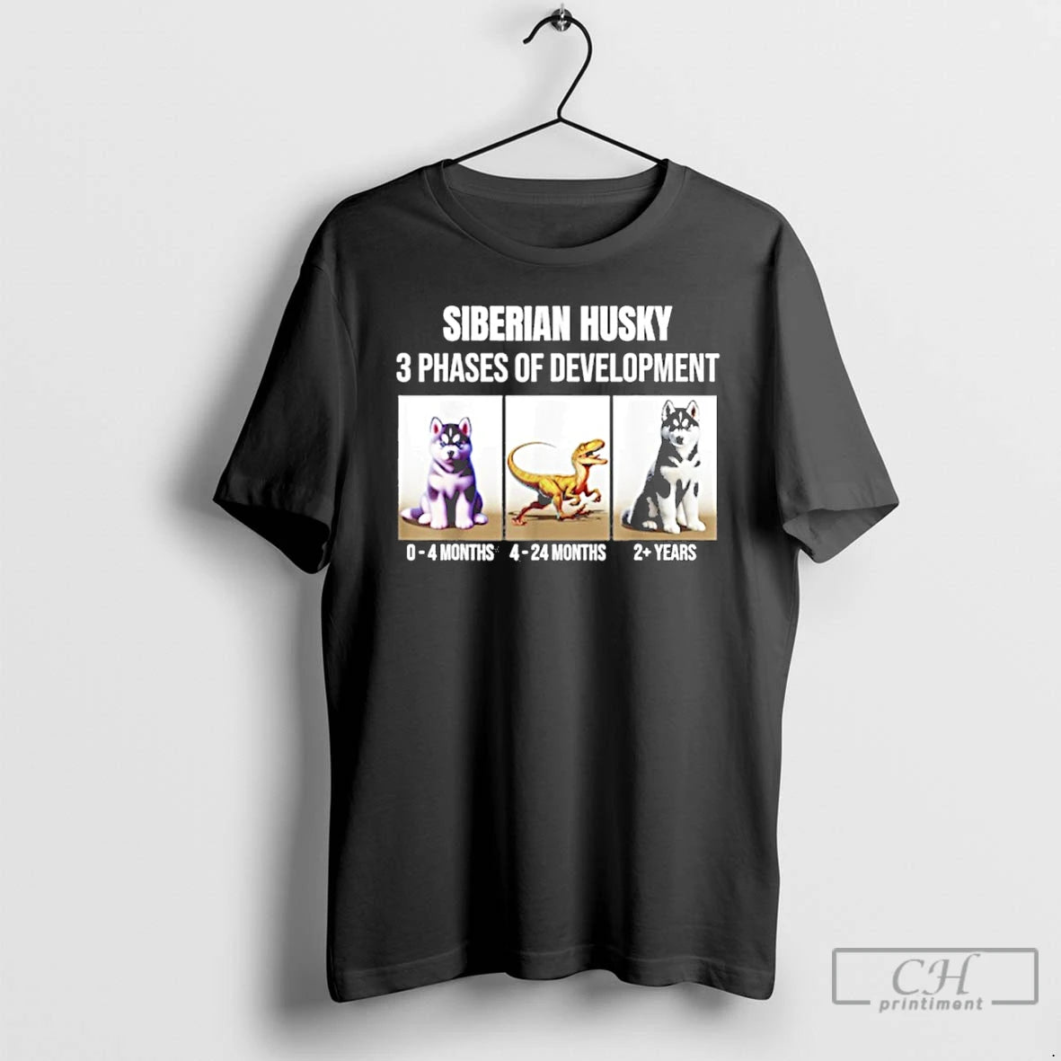 Premium Siberian Husky Puppy Dog 3 Phases Of Development Husky T Shirts Hoodie Sweatshirt | PurePodTees.com