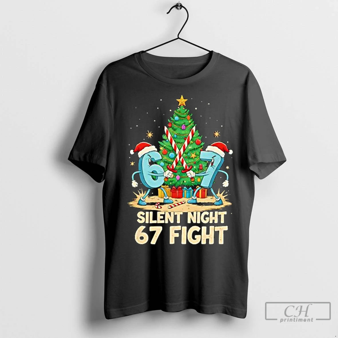 Premium Silent Night 67 Fight Funny Christmas Shirt Hoodie Sweatshirt | PurePodTees.com