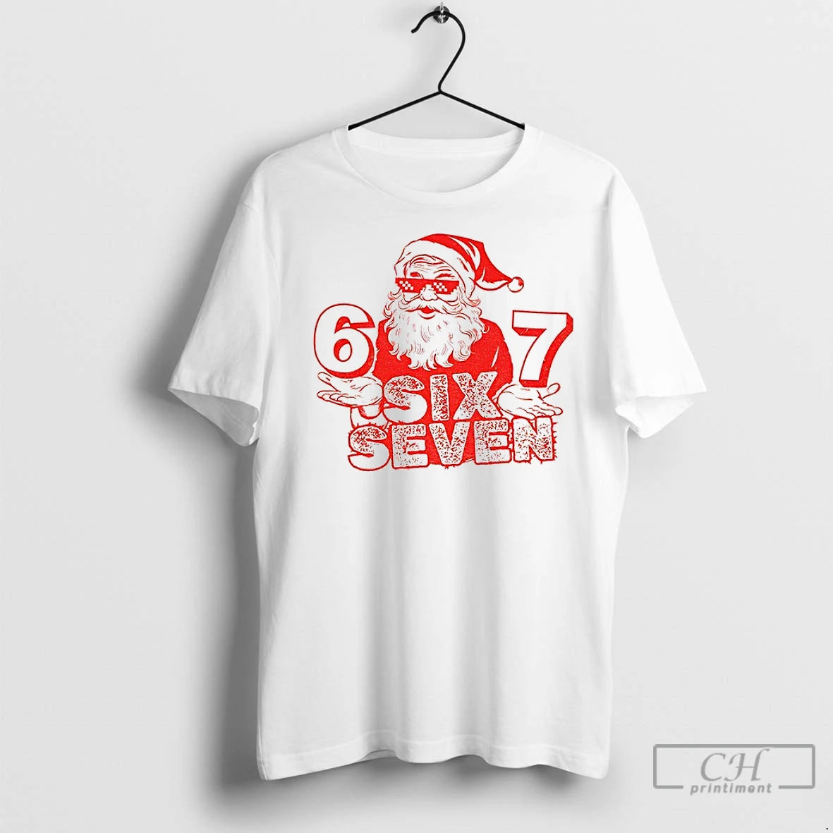 Premium Six Seven Santa Thug Life Sunglasses 6 7 Meme Christmas Shirt Hoodie Sweatshirt | PurePodTees.com