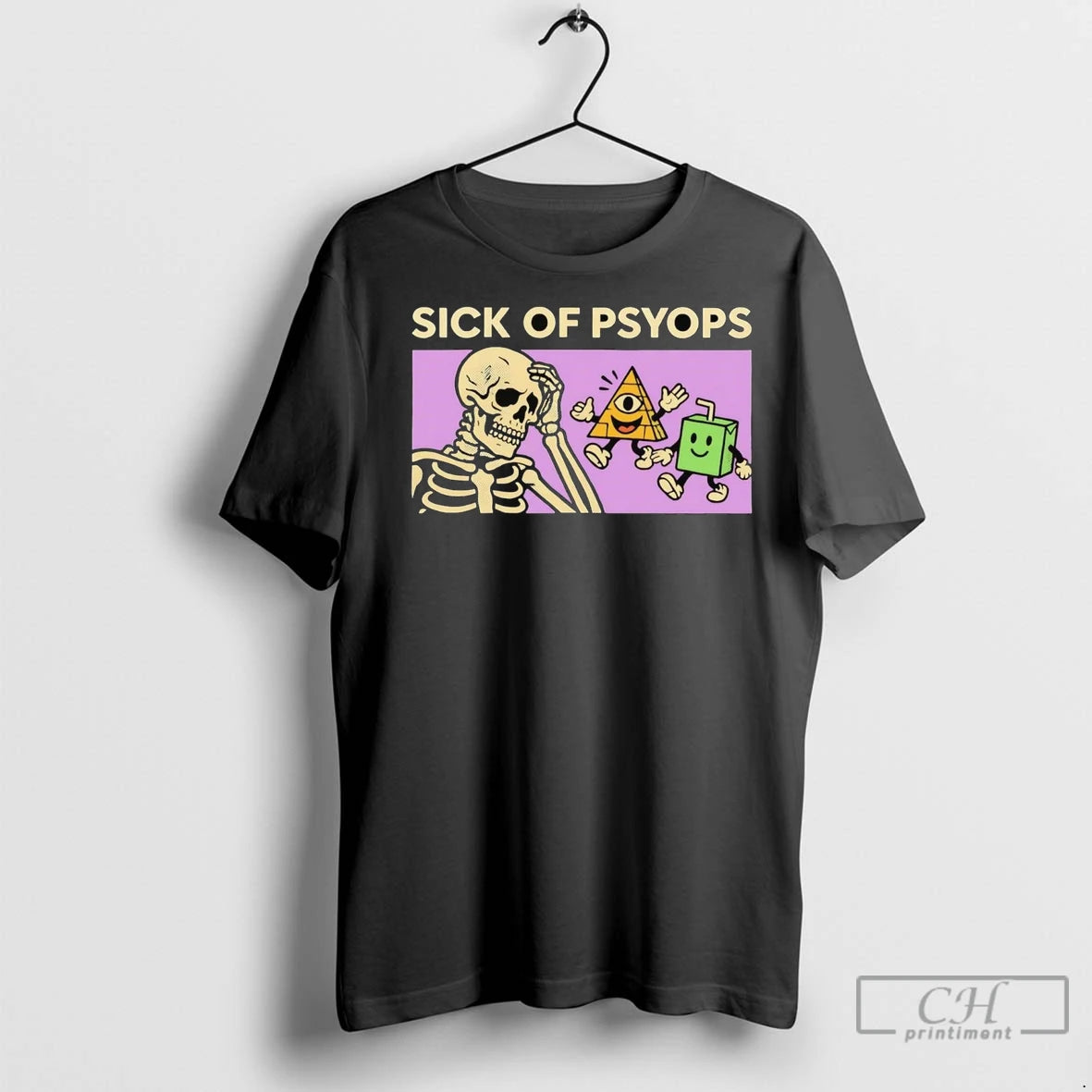 Premium Skeleton Sick Of Psyops Shirt Hoodie Sweatshirt | PurePodTees.com