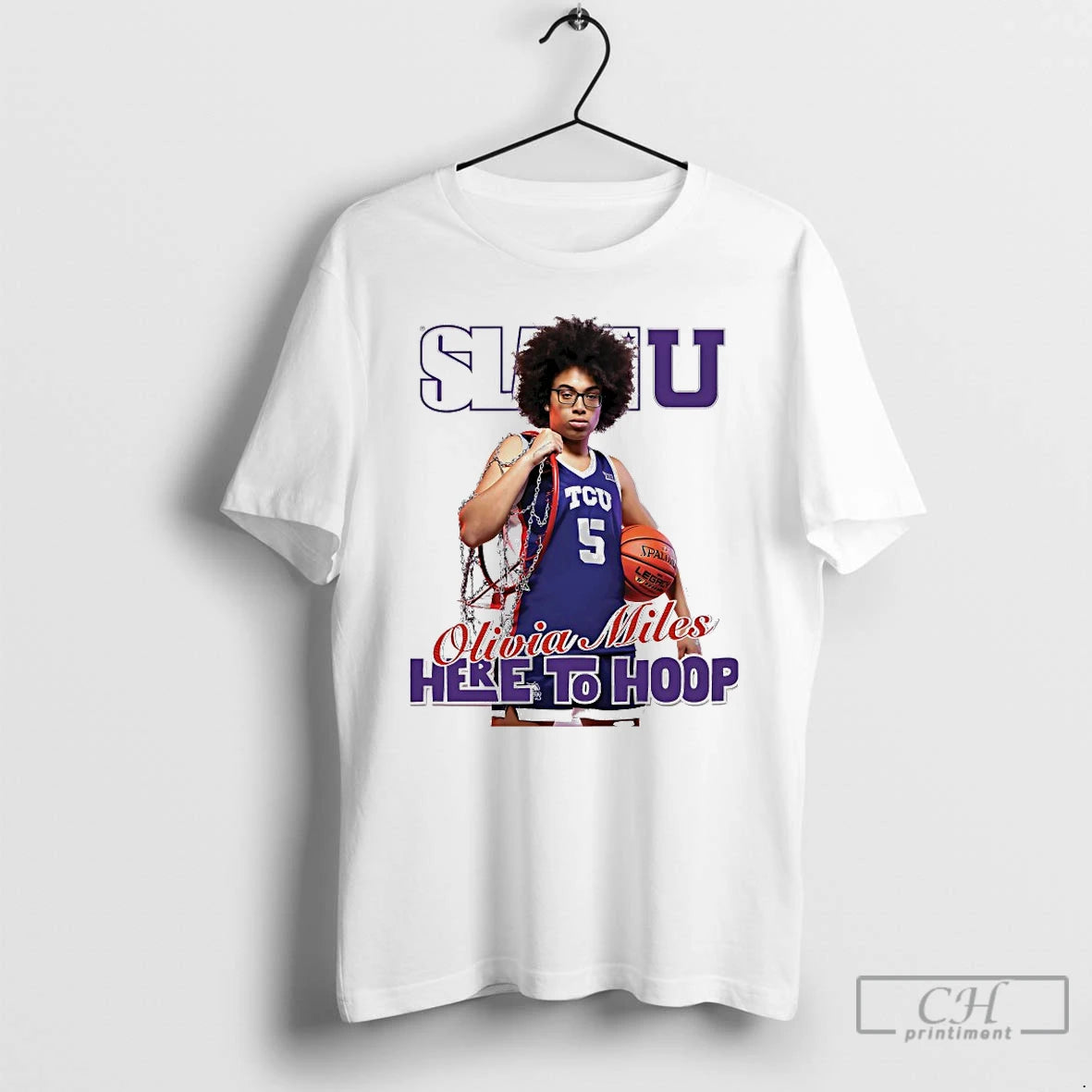 Premium Slam U Olivia Miles Here To Hoop Shirt Hoodie Sweatshirt | PurePodTees.com