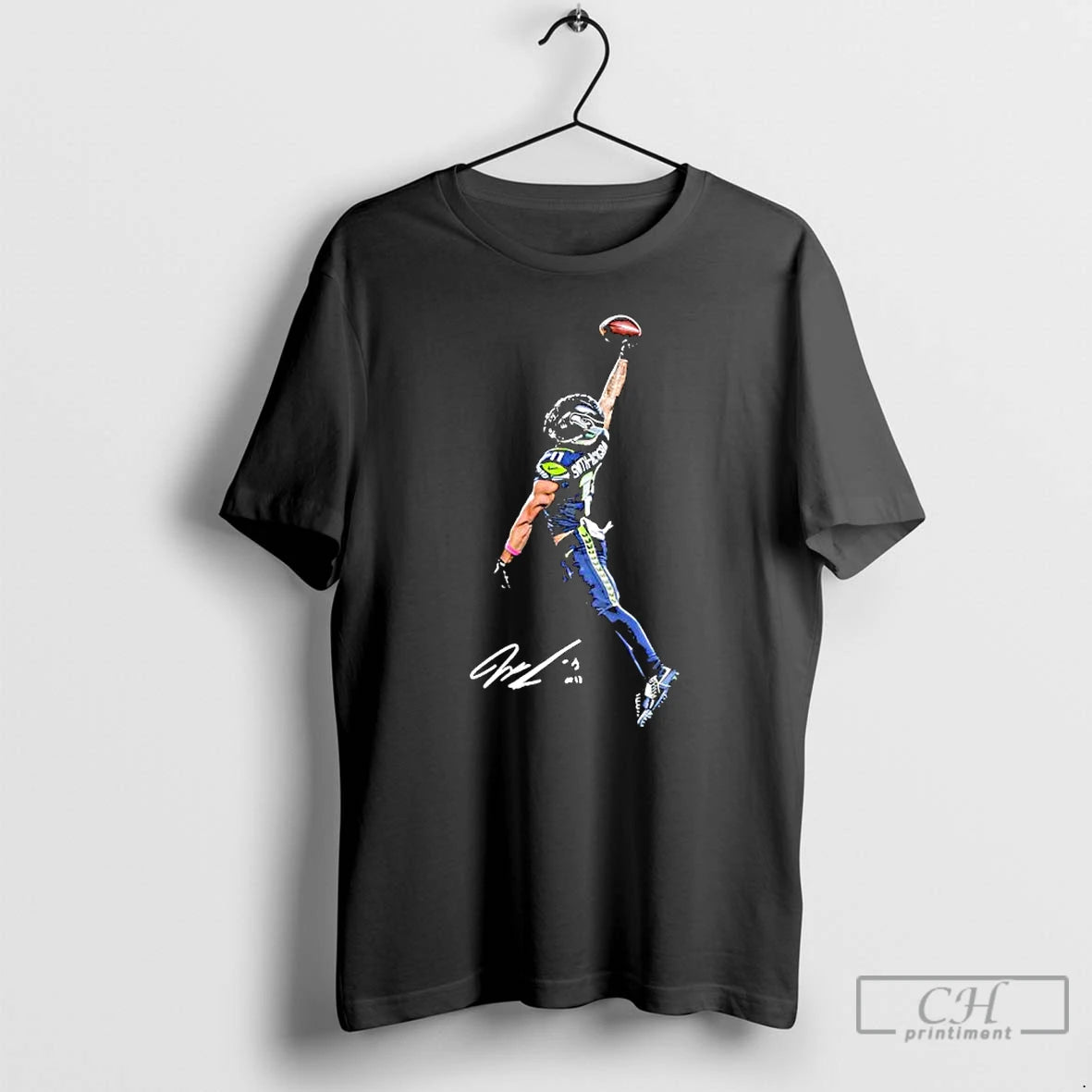 Premium Smith Njigba Posterized Signatures T Shirts Hoodie Sweatshirt | PurePodTees.com