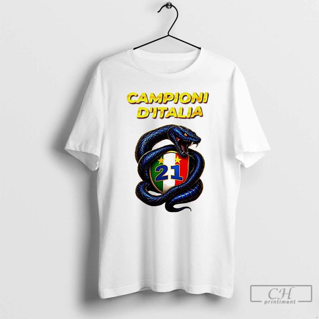 Premium Snake Campioni Ditalia Inter Milan Fc Champions 21 Serie A Logo 2026 T Shirts
