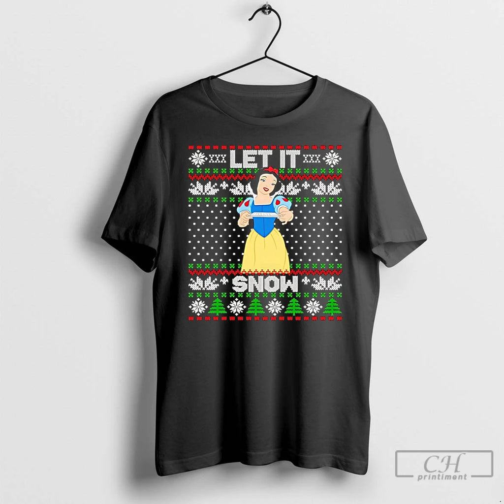 Premium Snow White Let It Snow Ugly Christmas T Shirts Hoodie Sweatshirt | PurePodTees.com