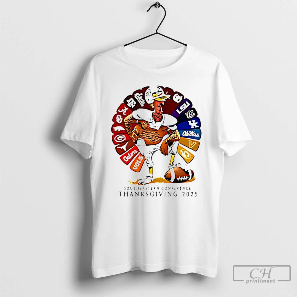 Premium Southeastern Conference Thanksgiving 2025 Turkey Sport Teams T Shirts Hoodie Sweatshirt | PurePodTees.com